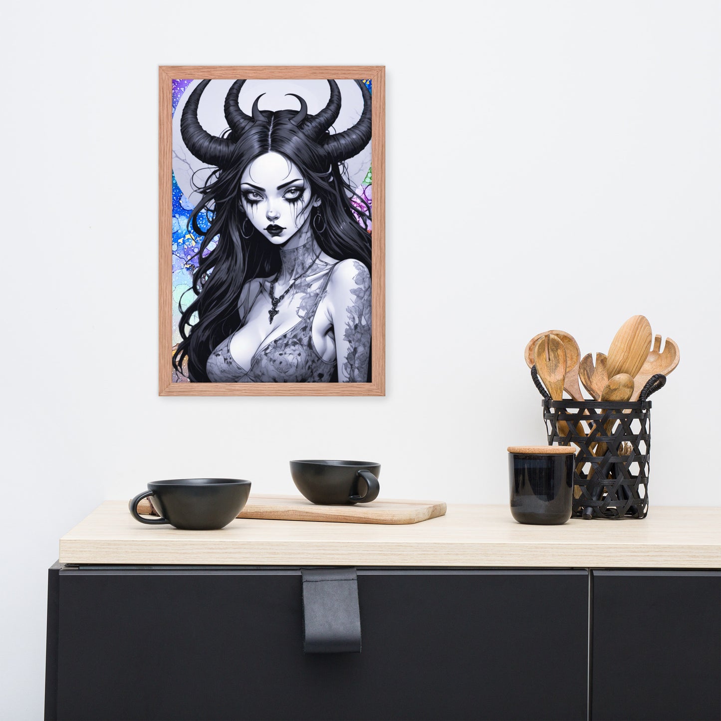 BW Marble V24 Framed Poster