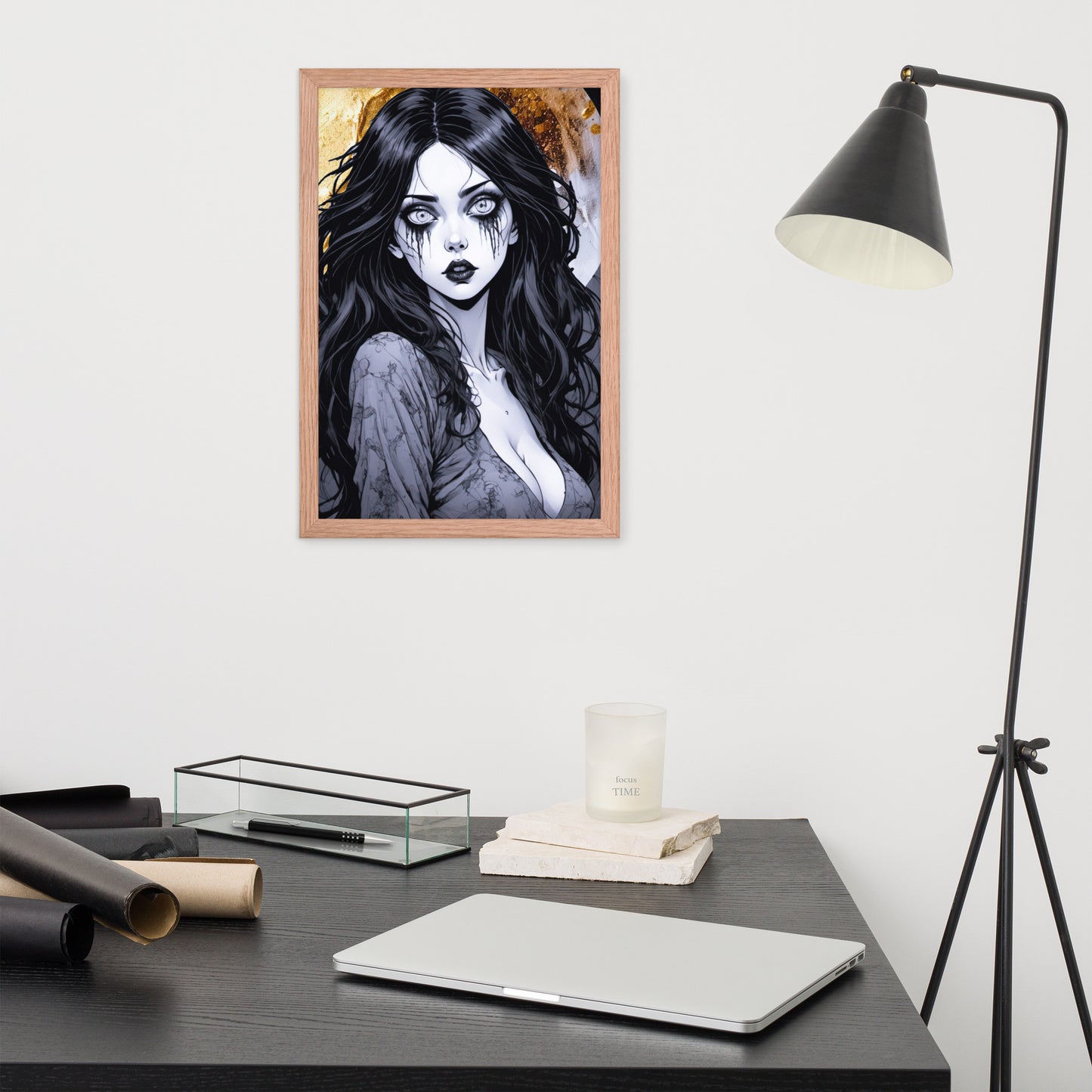 BW Marble V14 Framed Poster