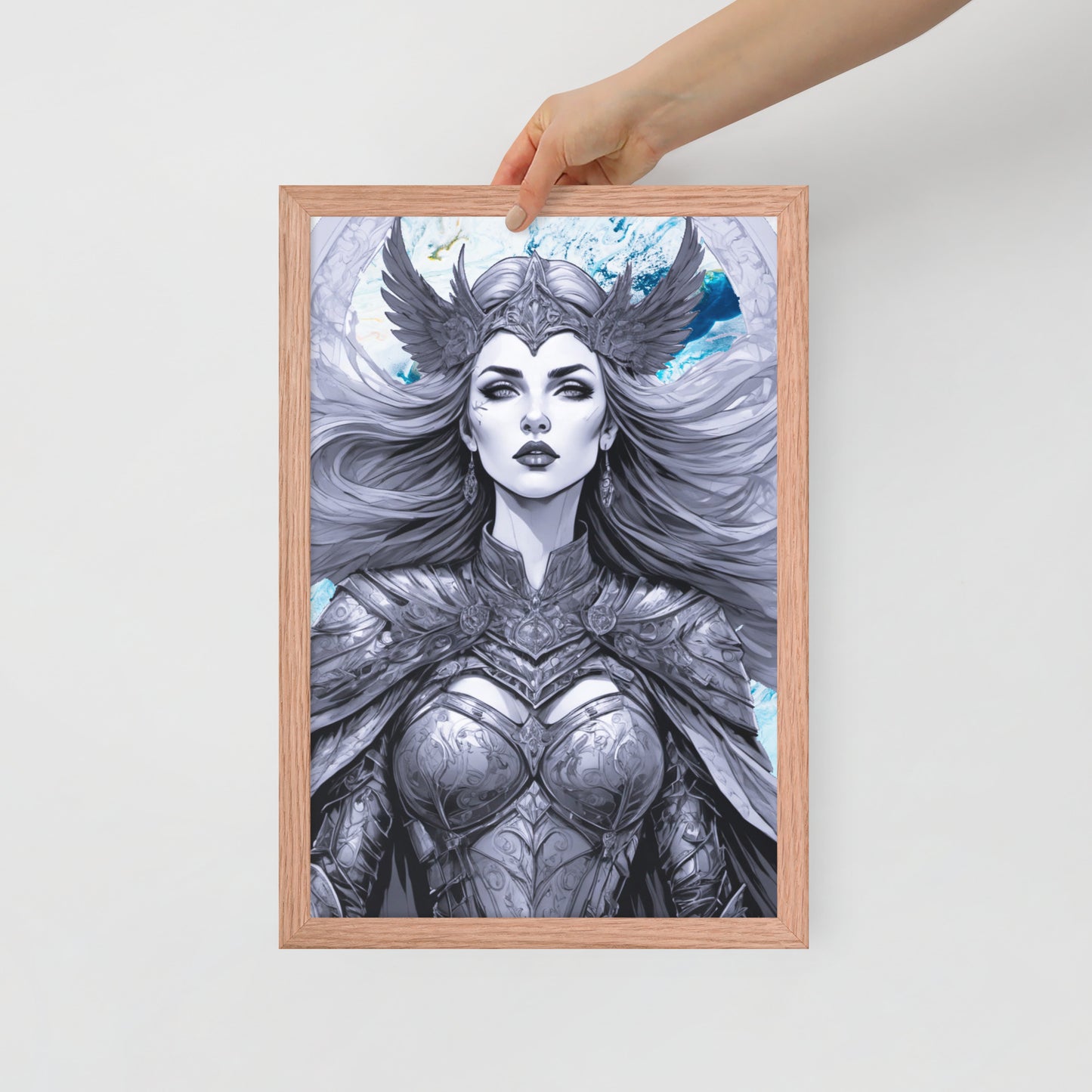 BW Marble V12 Framed Poster