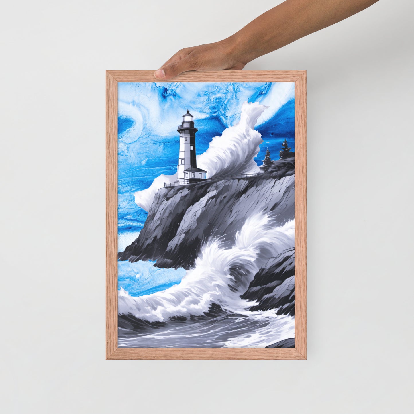 BW Marble V10 Framed Poster