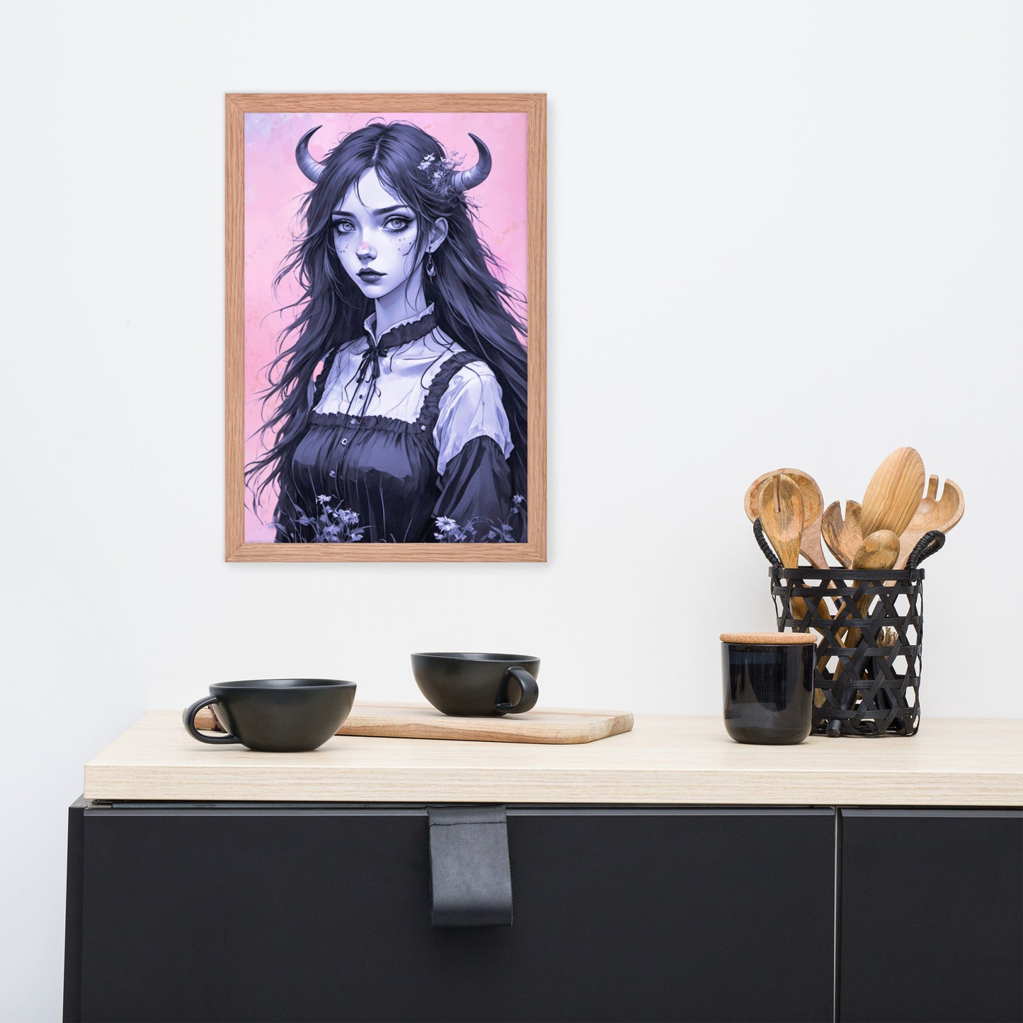 BW Marble V7 Framed Poster
