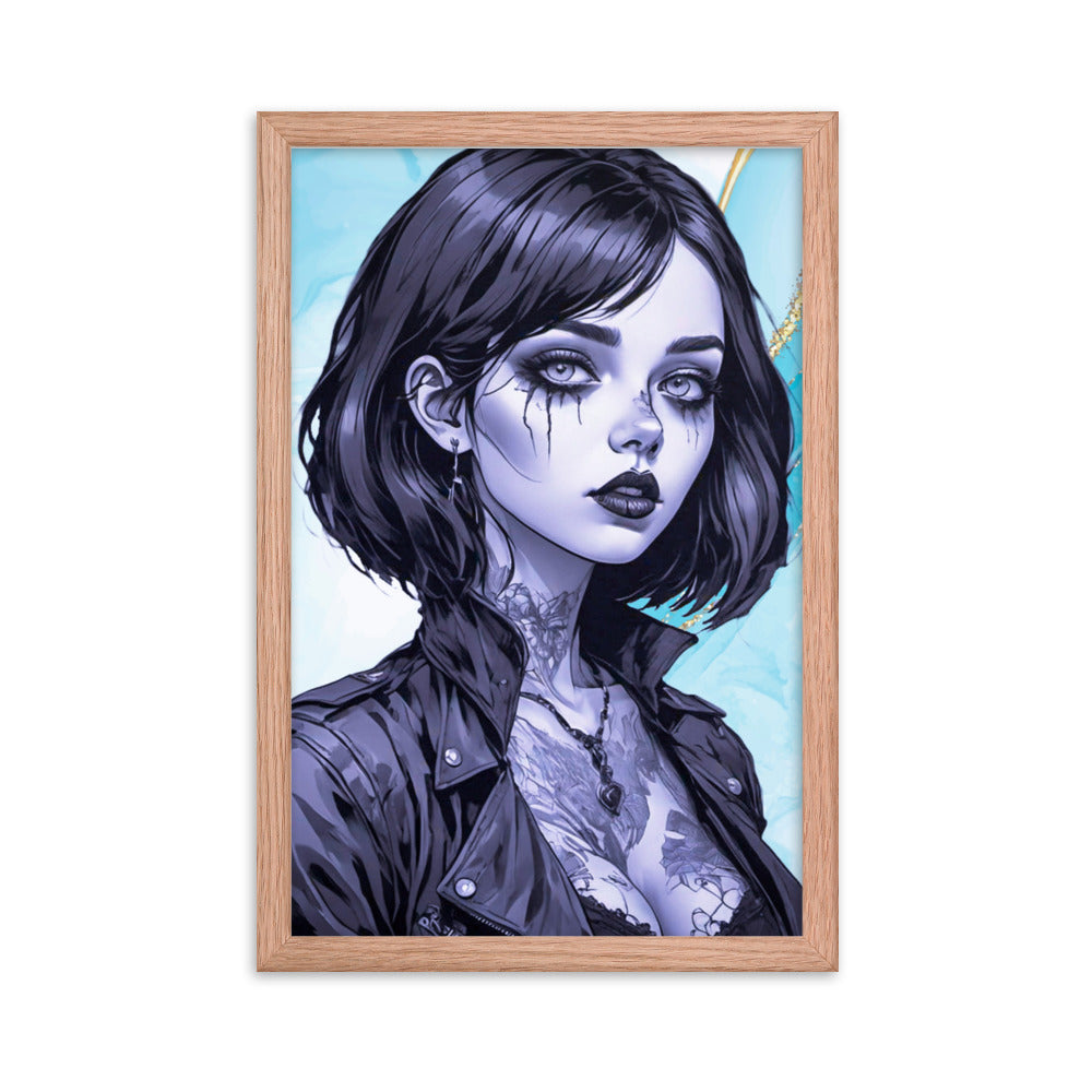 BW Marble V2 Framed Poster