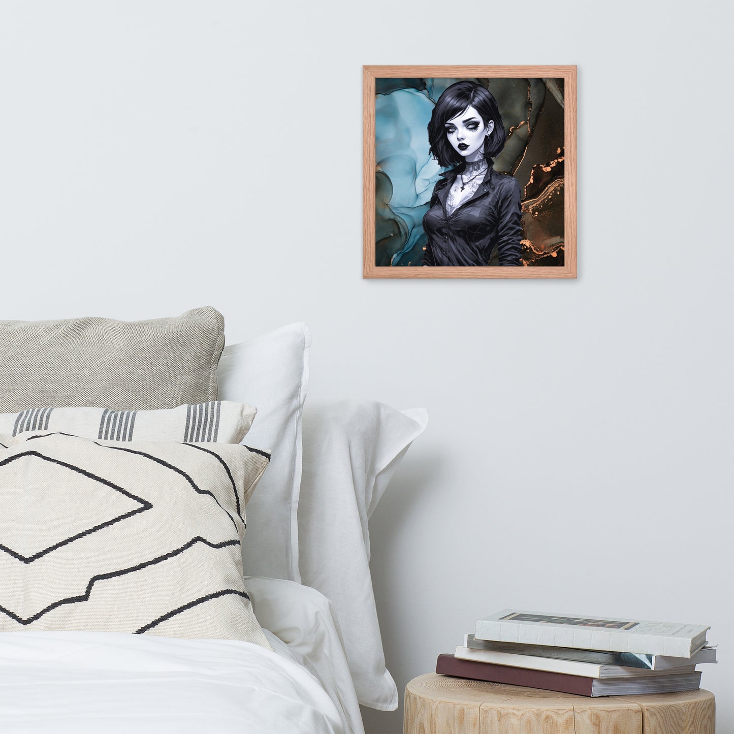 BW Marble V27 Framed Poster