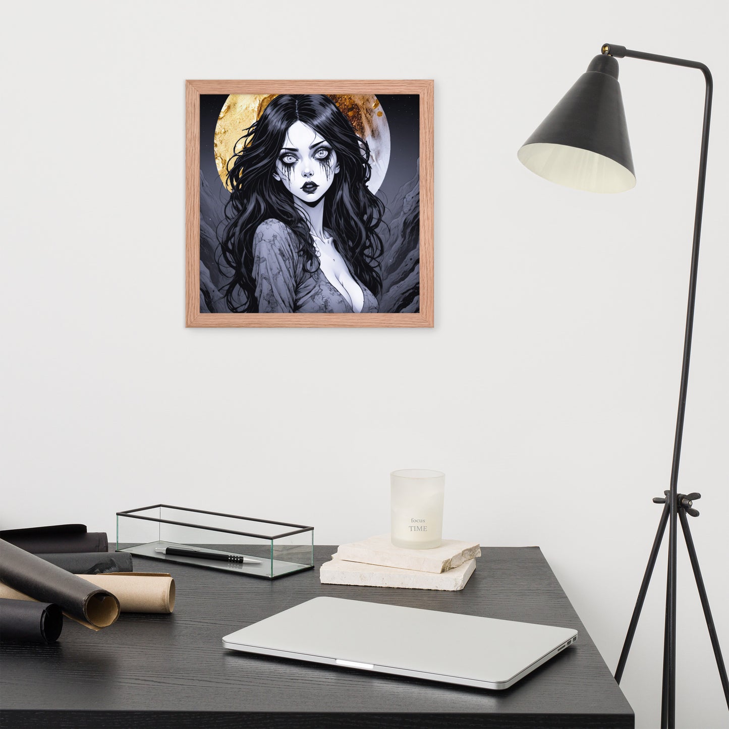 BW Marble V14 Framed Poster