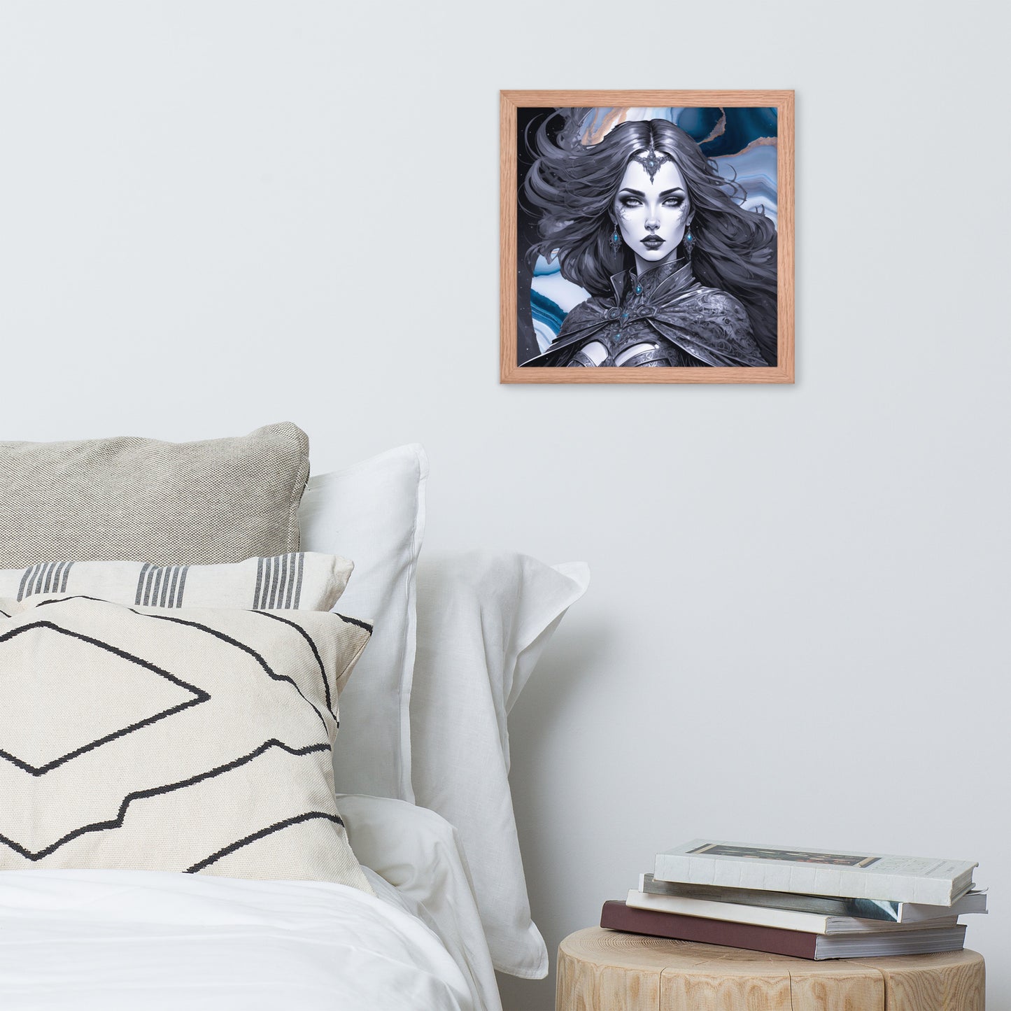 BW Marble V13 Framed Poster