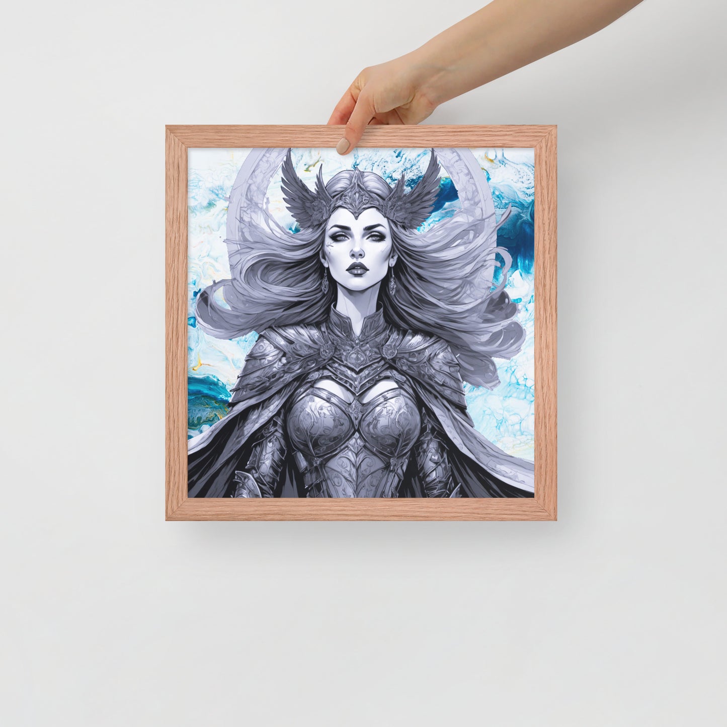 BW Marble V12 Framed Poster