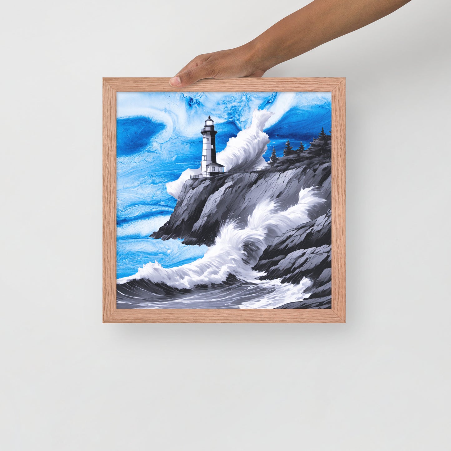 BW Marble V10 Framed Poster