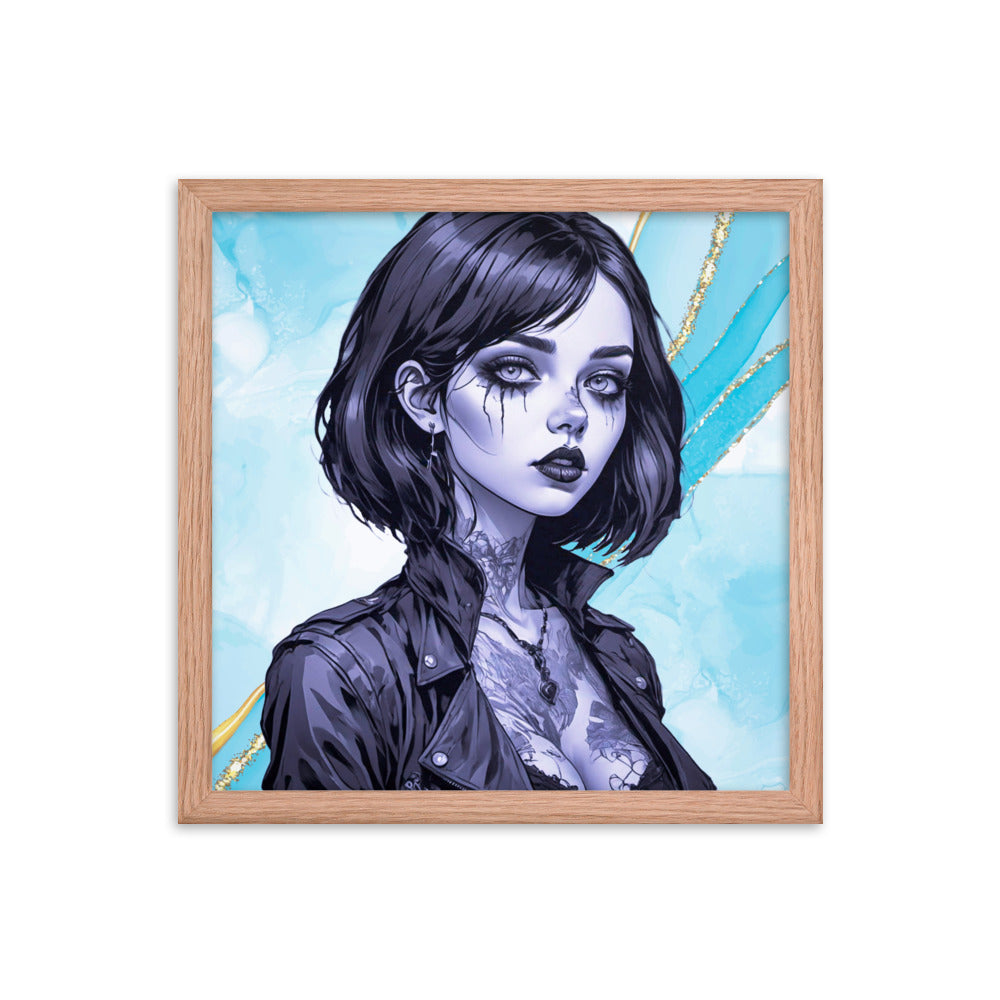 BW Marble V2 Framed Poster