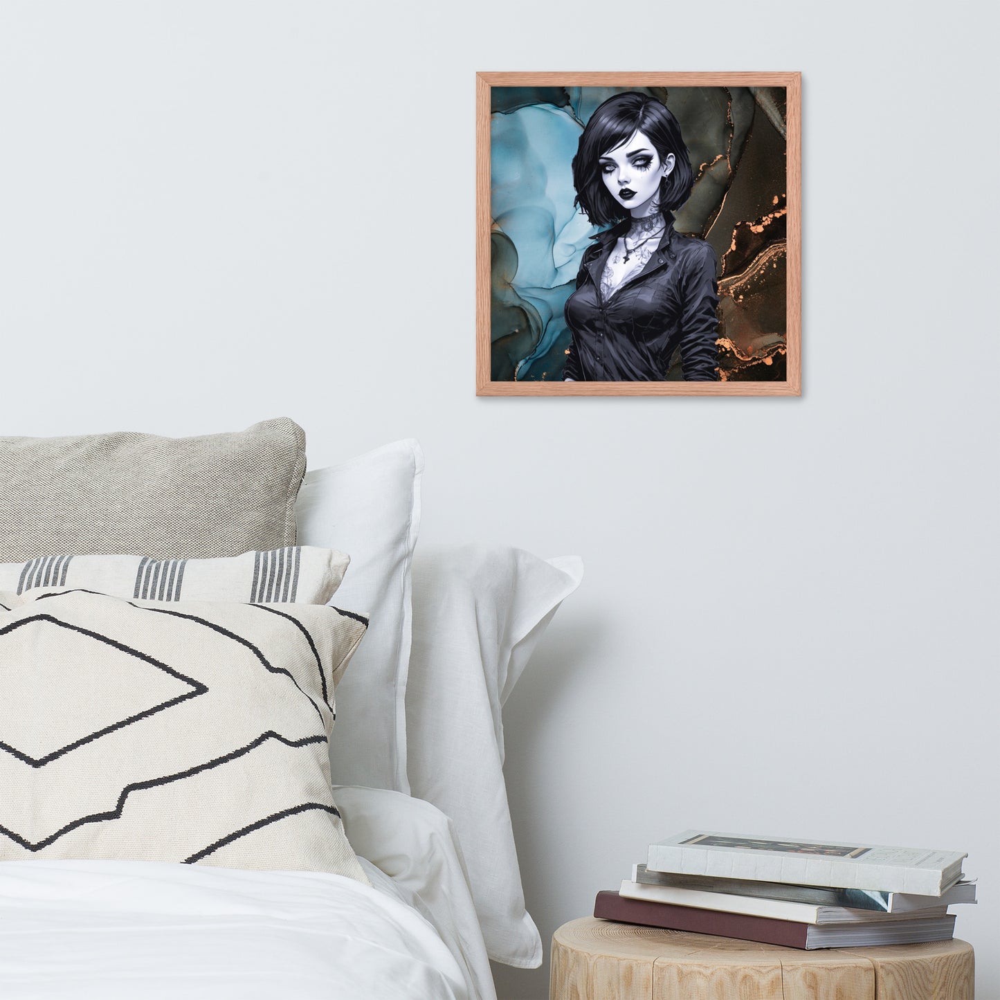 BW Marble V27 Framed Poster
