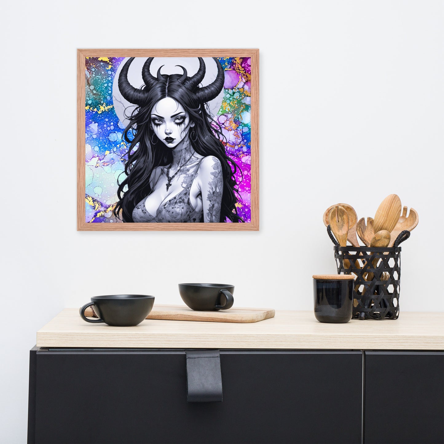 BW Marble V24 Framed Poster