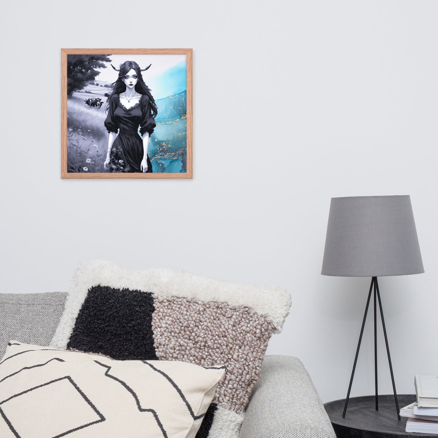 BW Marble V20 Framed Poster