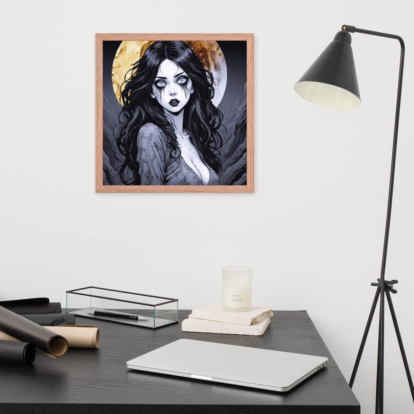 BW Marble V14 Framed Poster