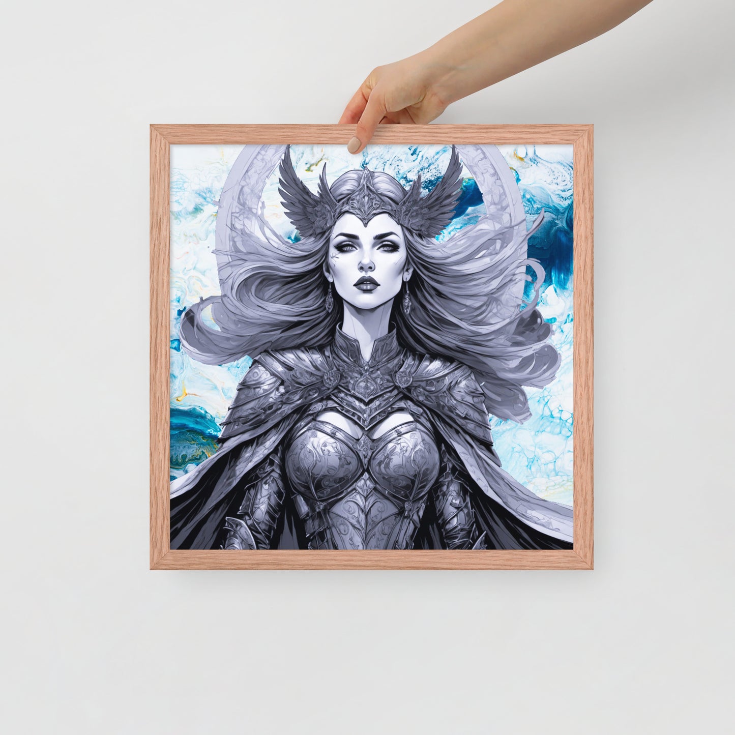 BW Marble V12 Framed Poster