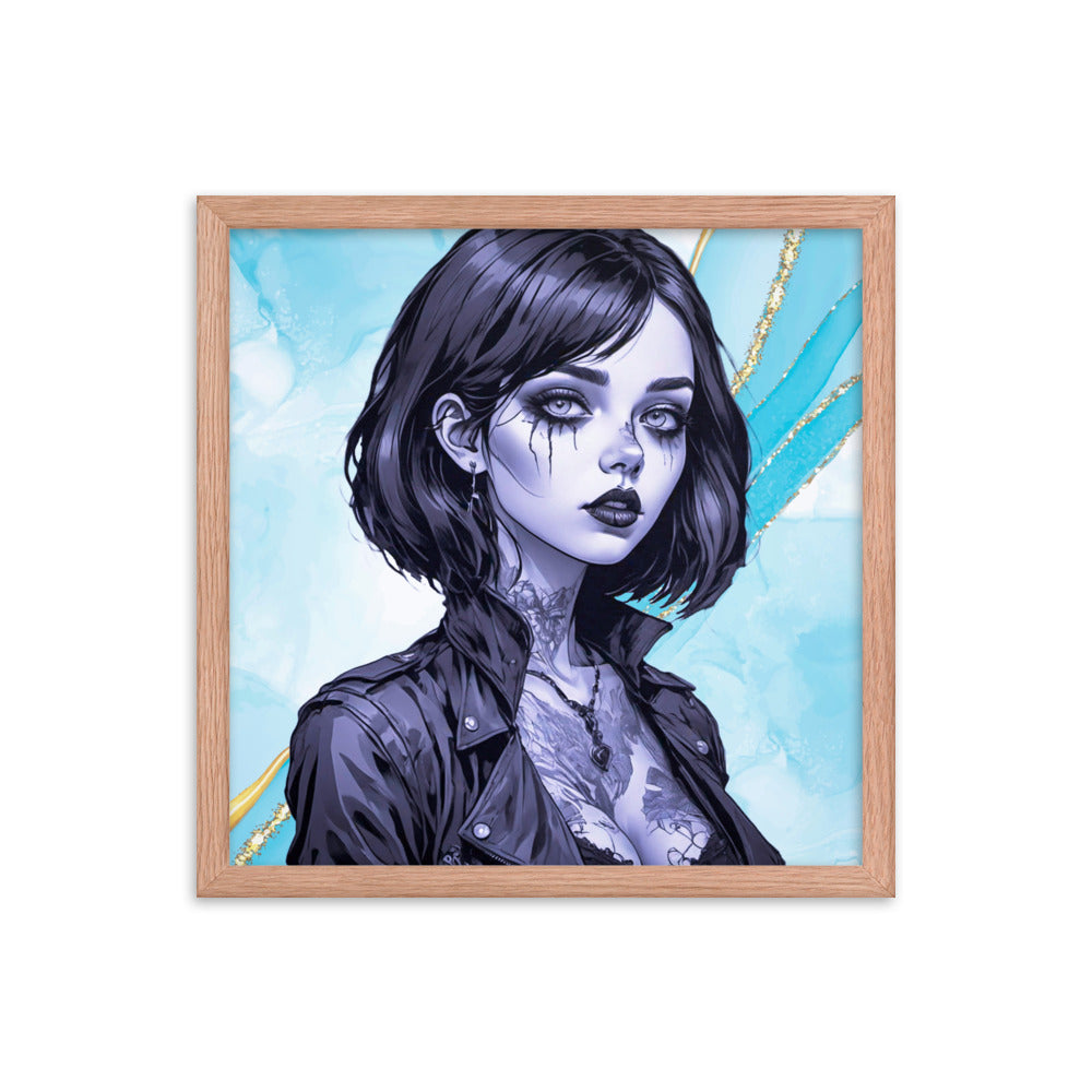 BW Marble V2 Framed Poster