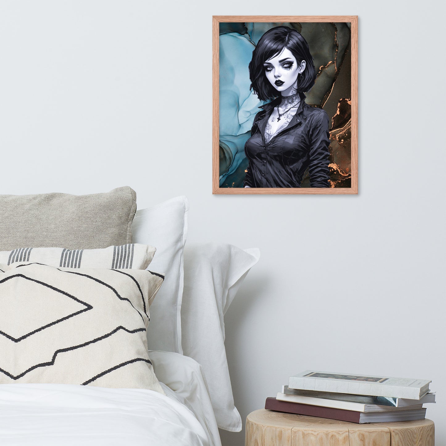 BW Marble V27 Framed Poster