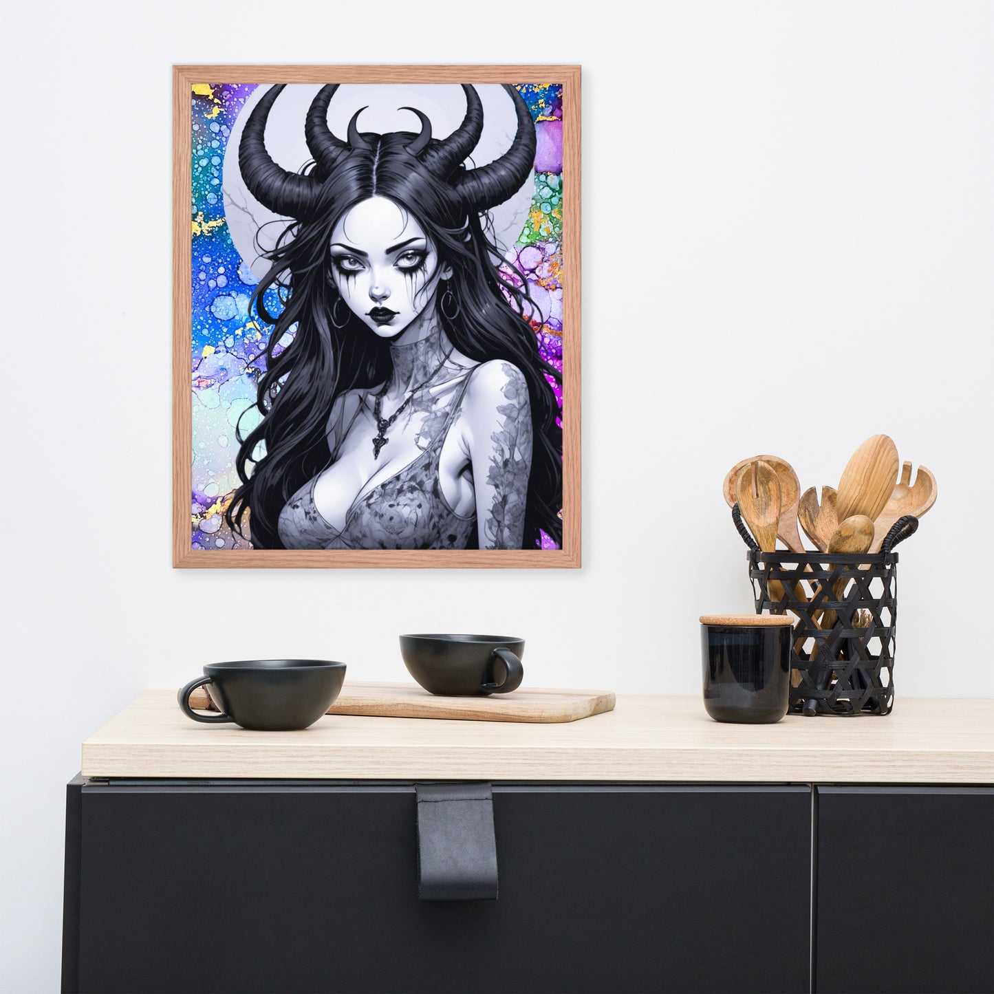 BW Marble V24 Framed Poster