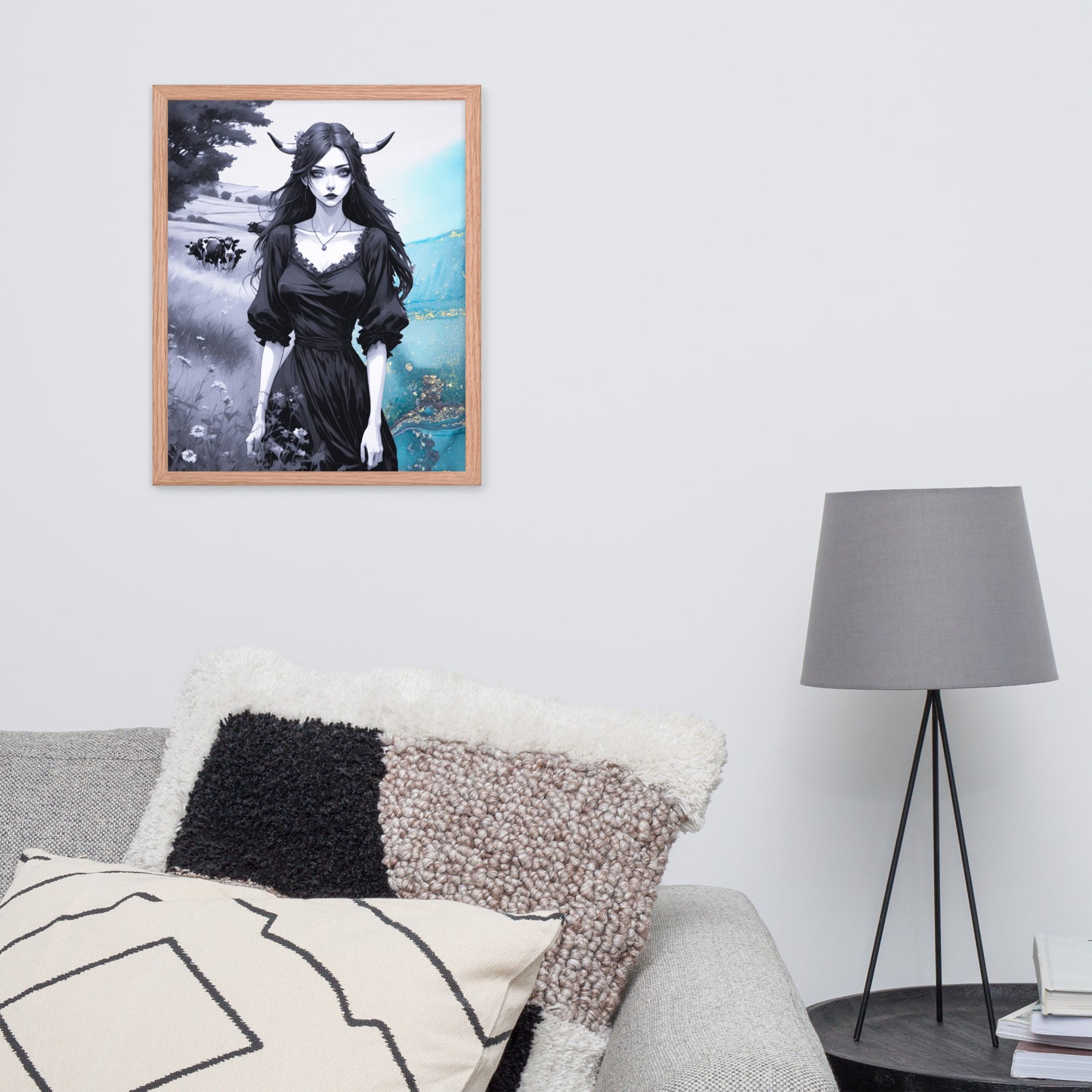 BW Marble V20 Framed Poster