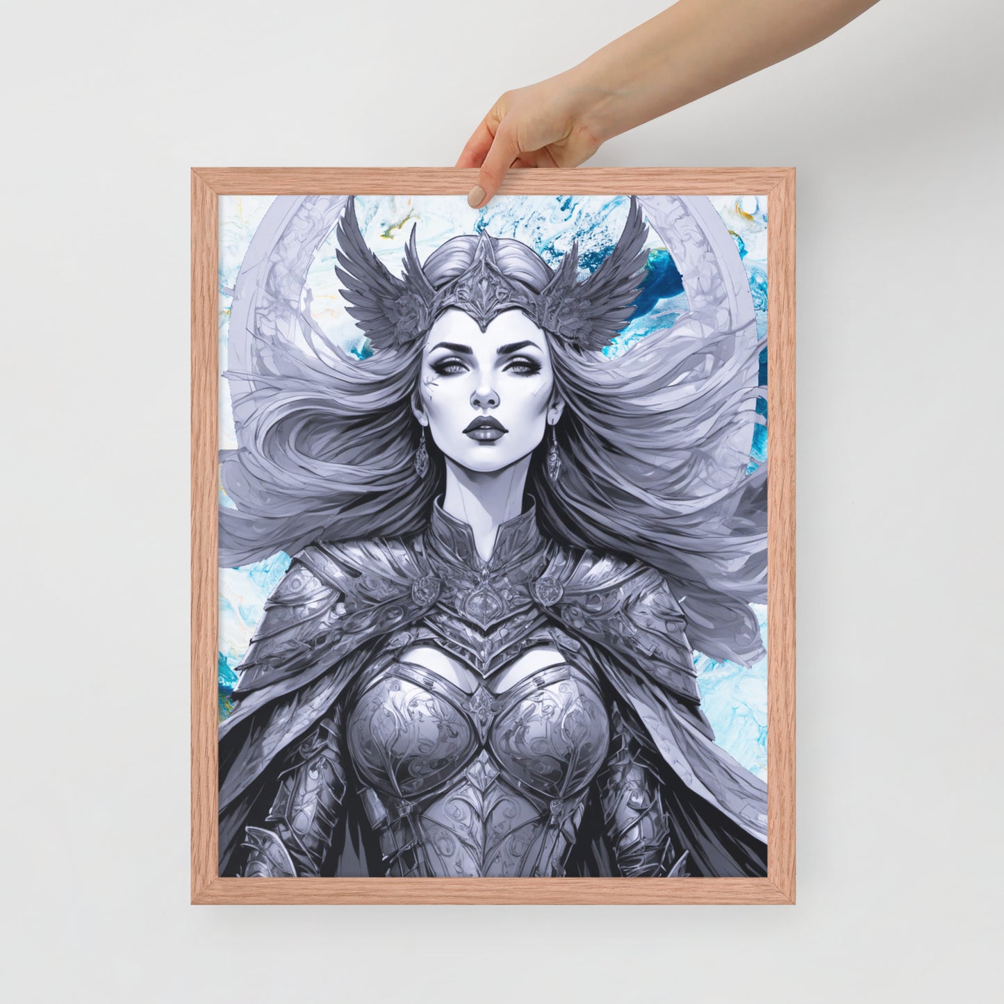 BW Marble V12 Framed Poster