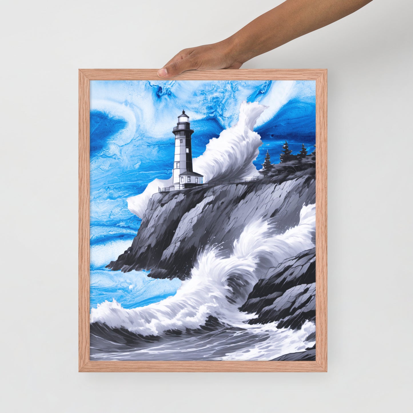 BW Marble V10 Framed Poster