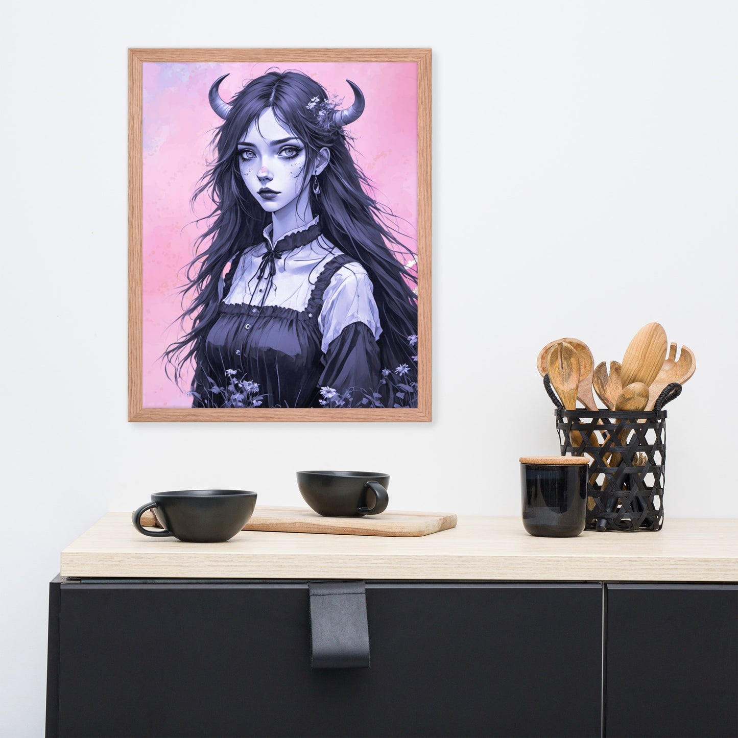 BW Marble V7 Framed Poster