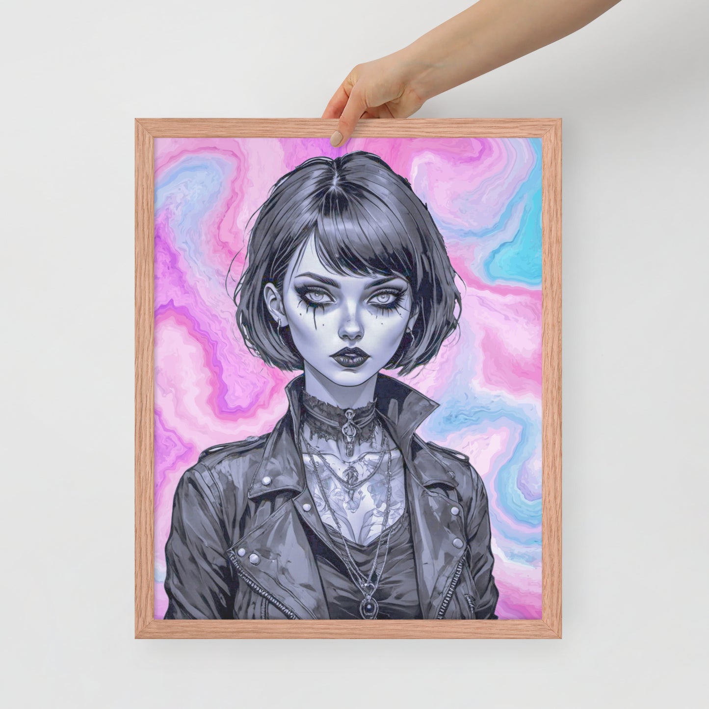 BW Marble V3 Framed Poster