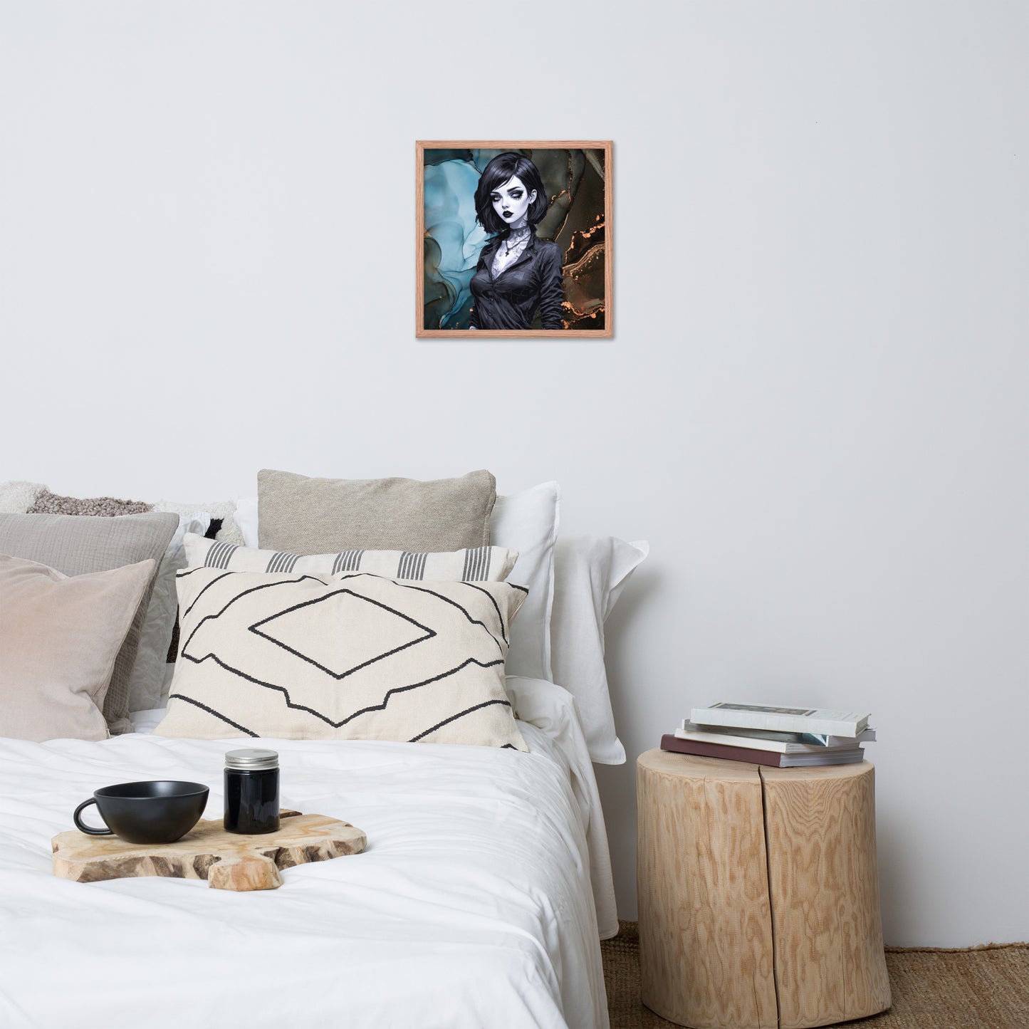 BW Marble V27 Framed Poster