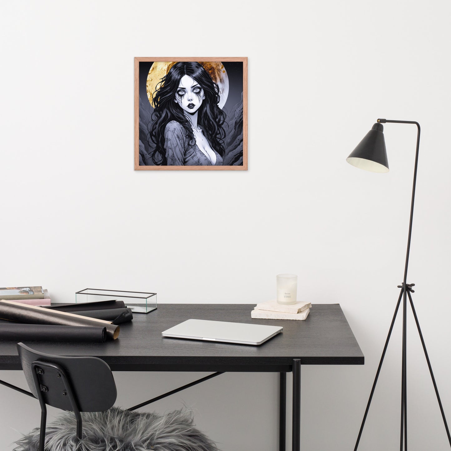 BW Marble V14 Framed Poster