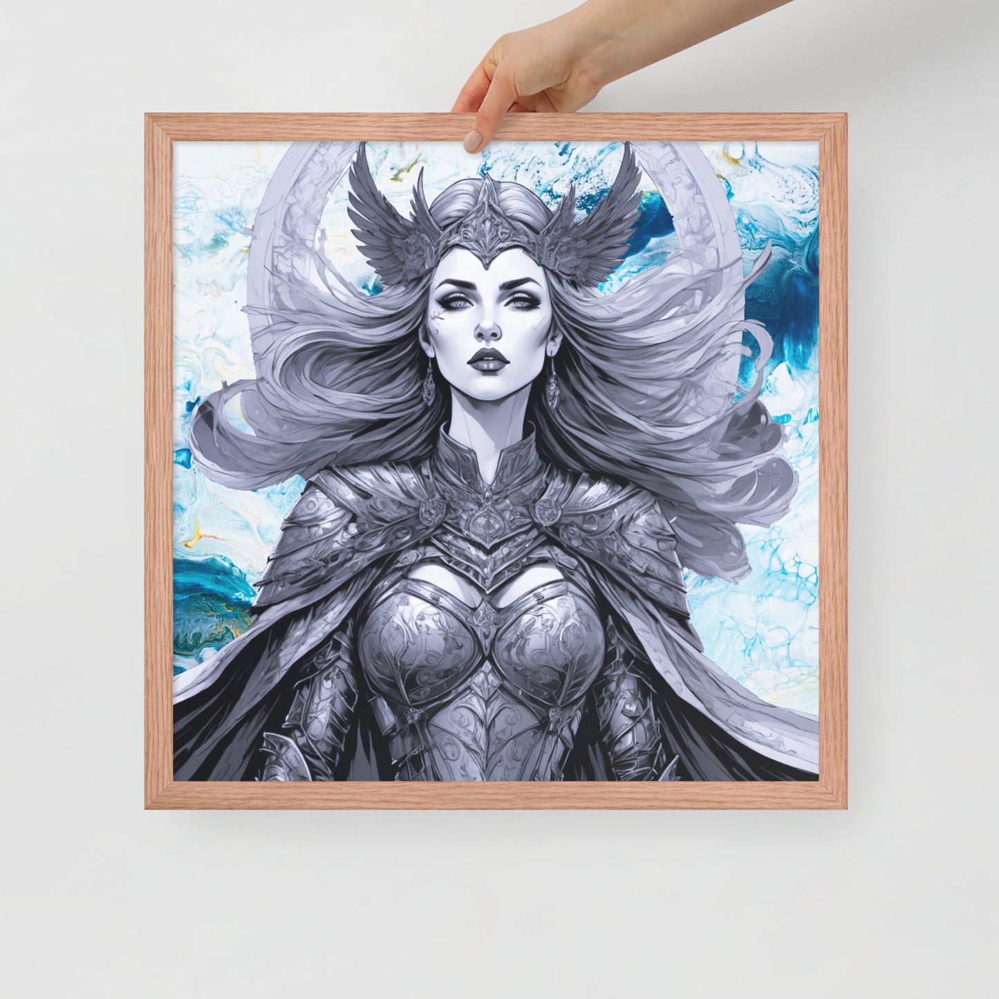 BW Marble V12 Framed Poster