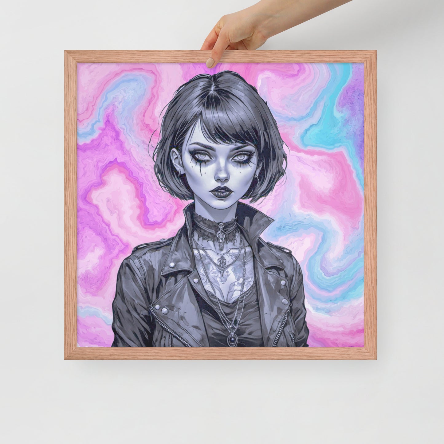 BW Marble V3 Framed Poster