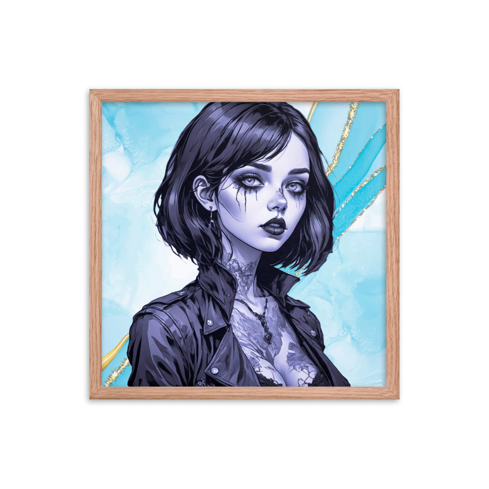 BW Marble V2 Framed Poster