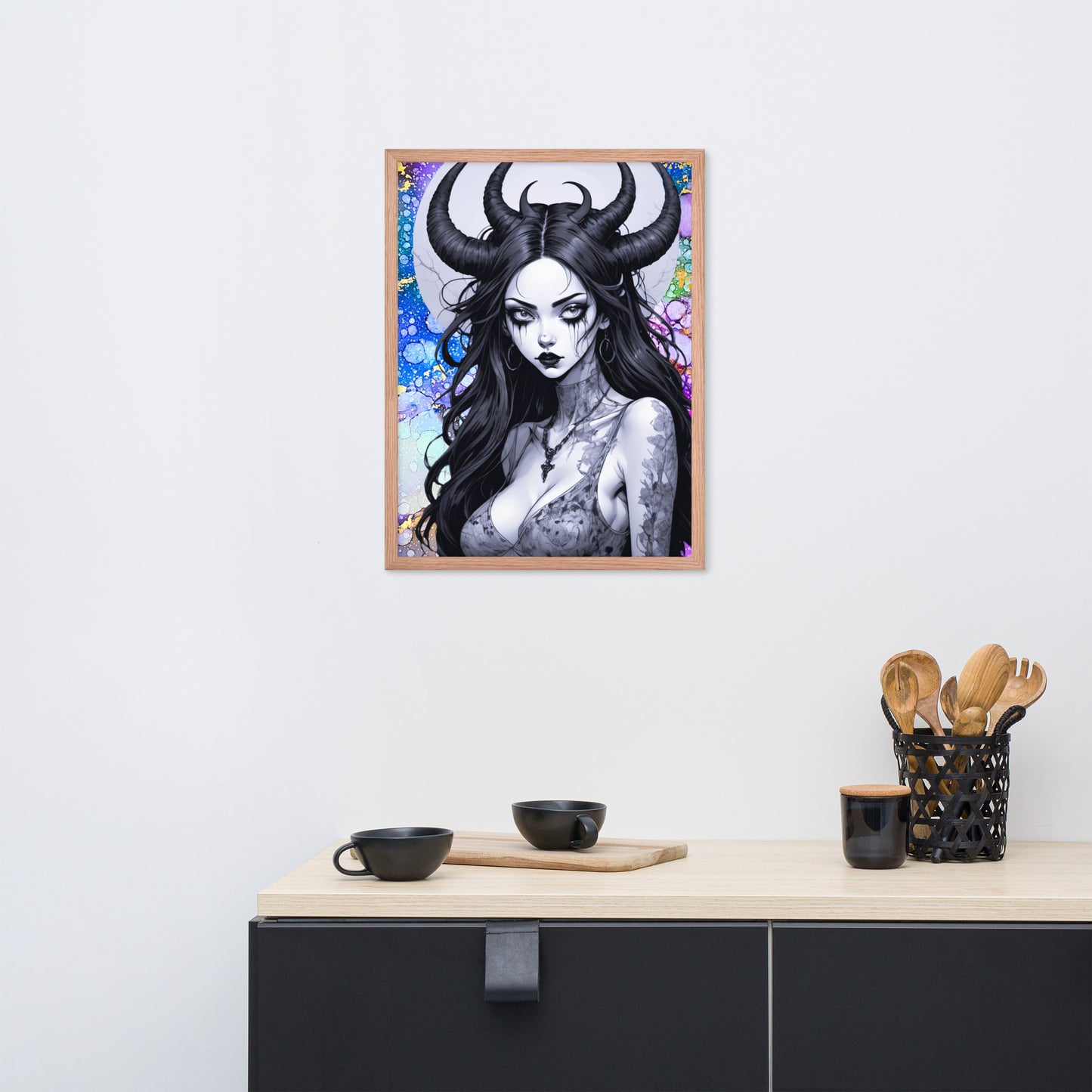 BW Marble V24 Framed Poster