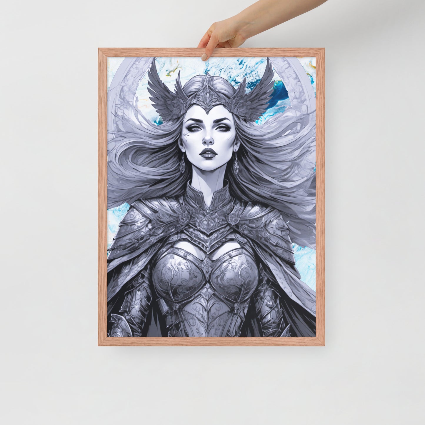 BW Marble V12 Framed Poster