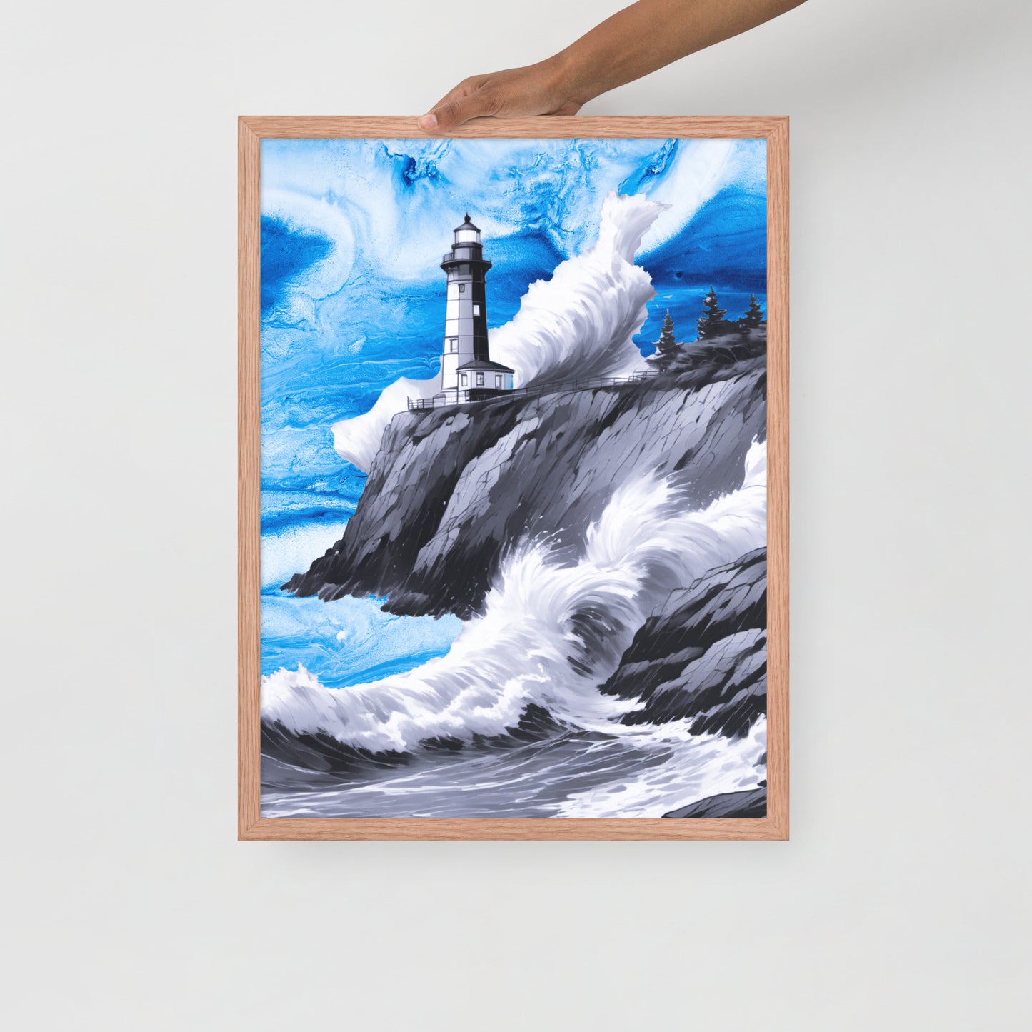 BW Marble V10 Framed Poster
