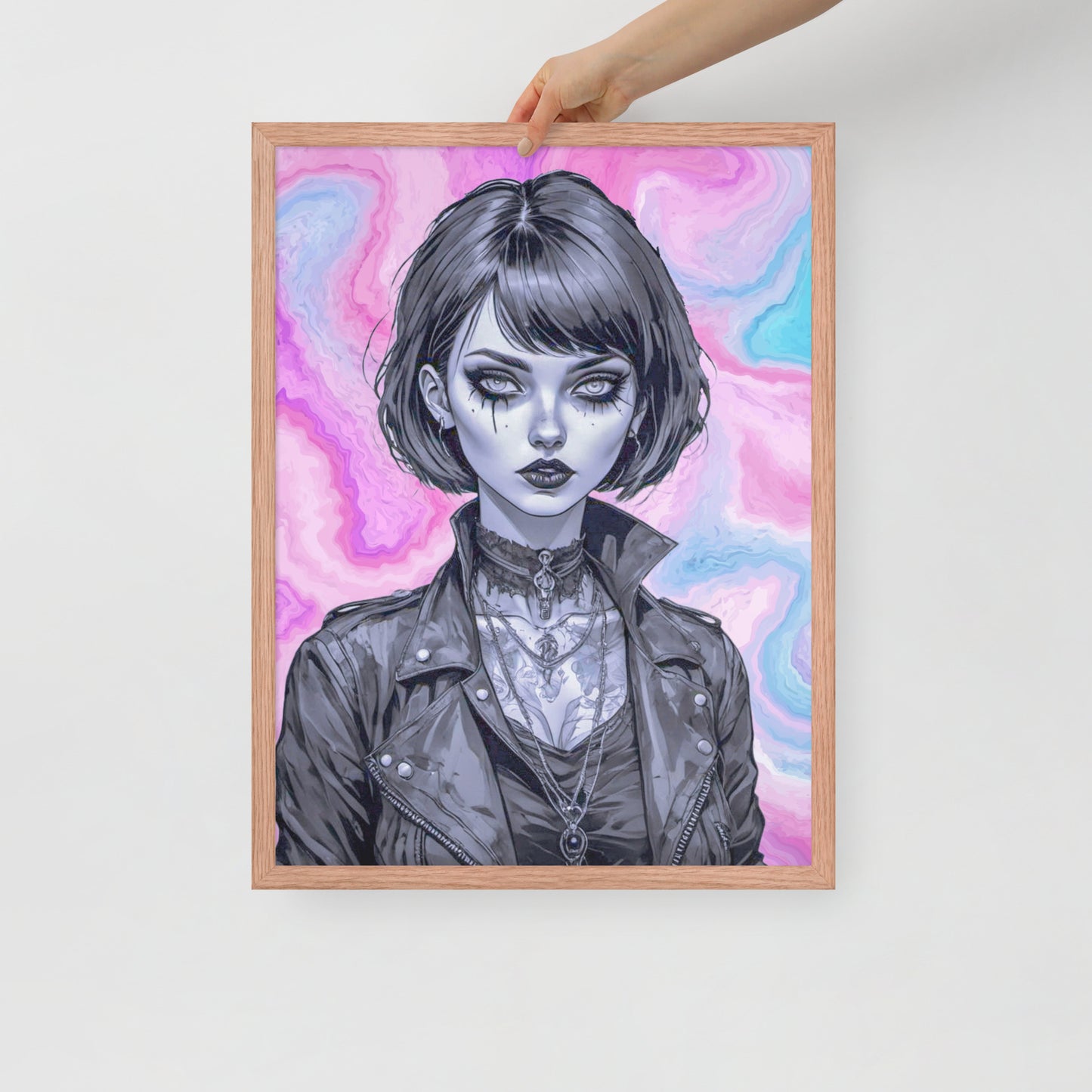 BW Marble V3 Framed Poster