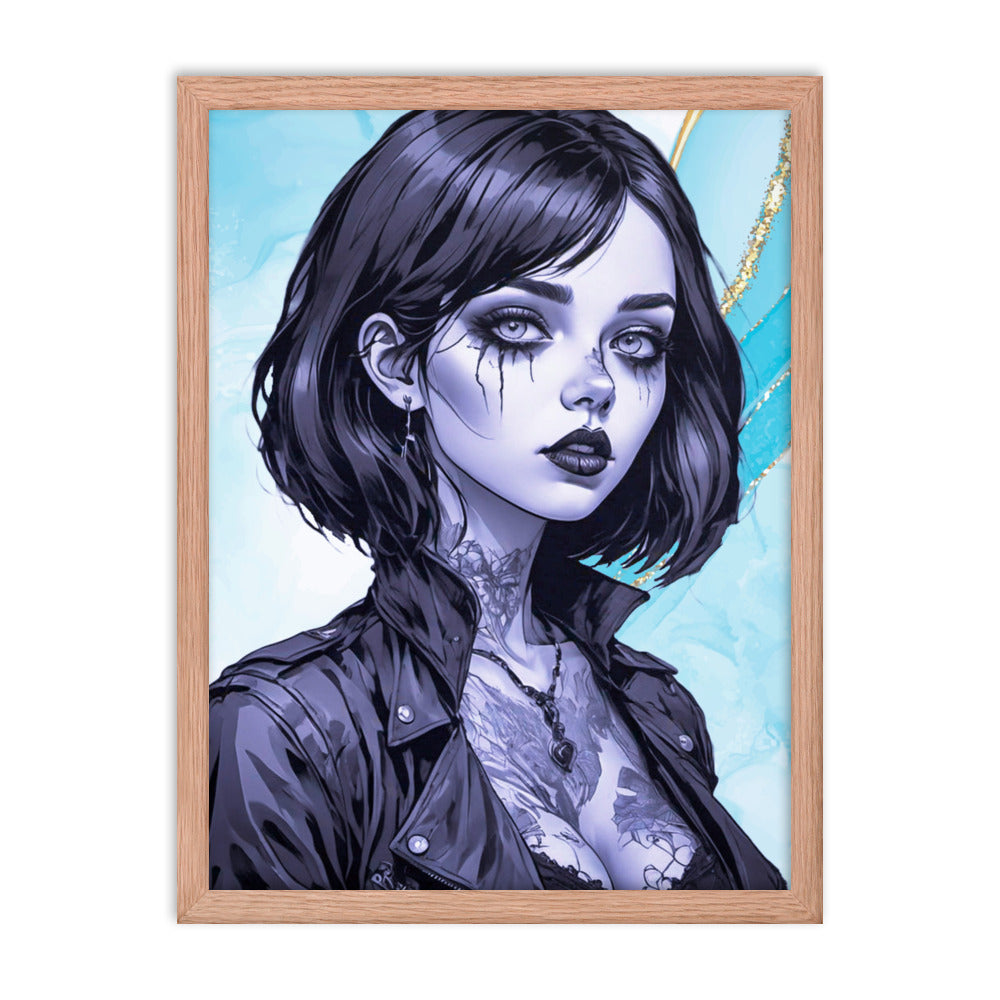 BW Marble V2 Framed Poster