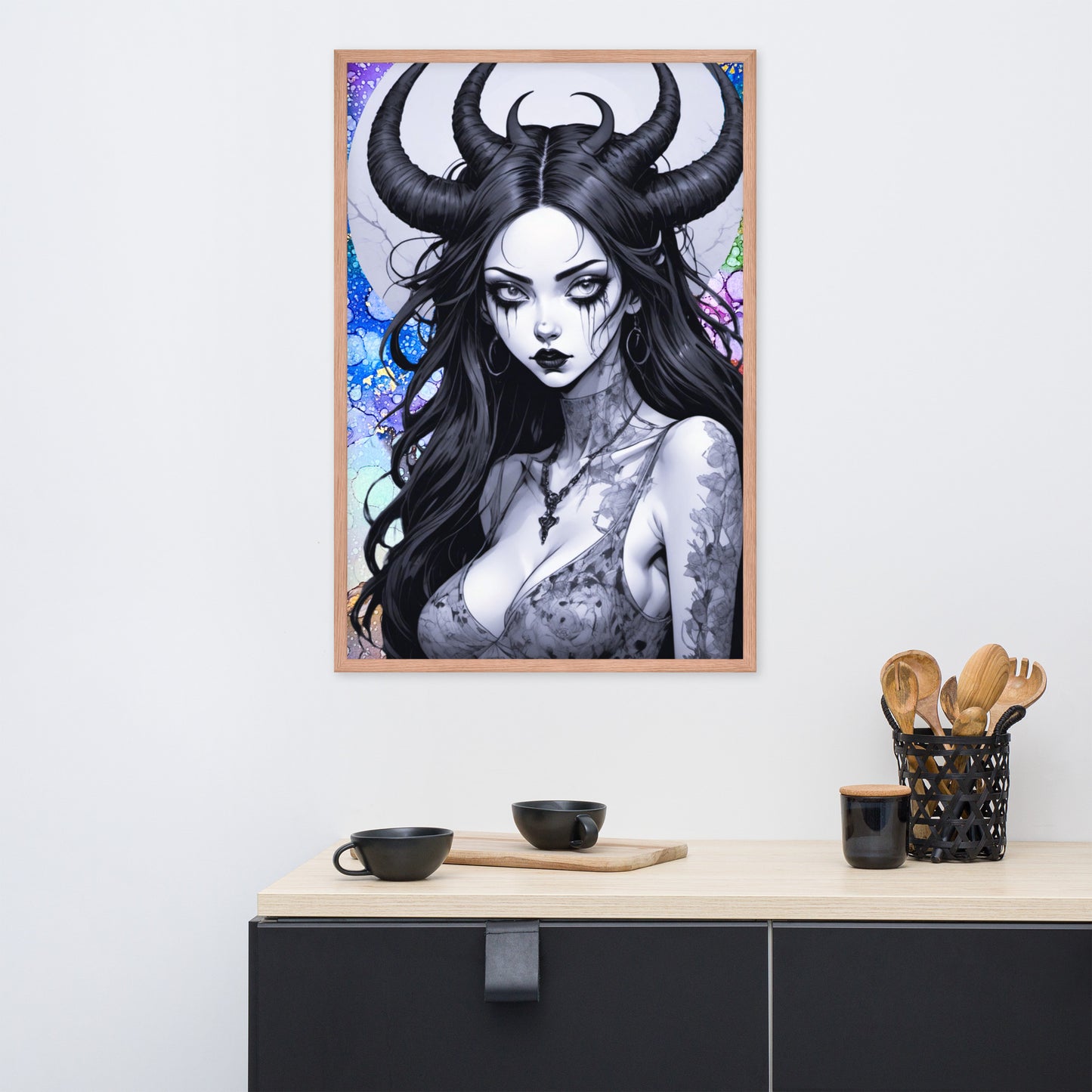 BW Marble V24 Framed Poster