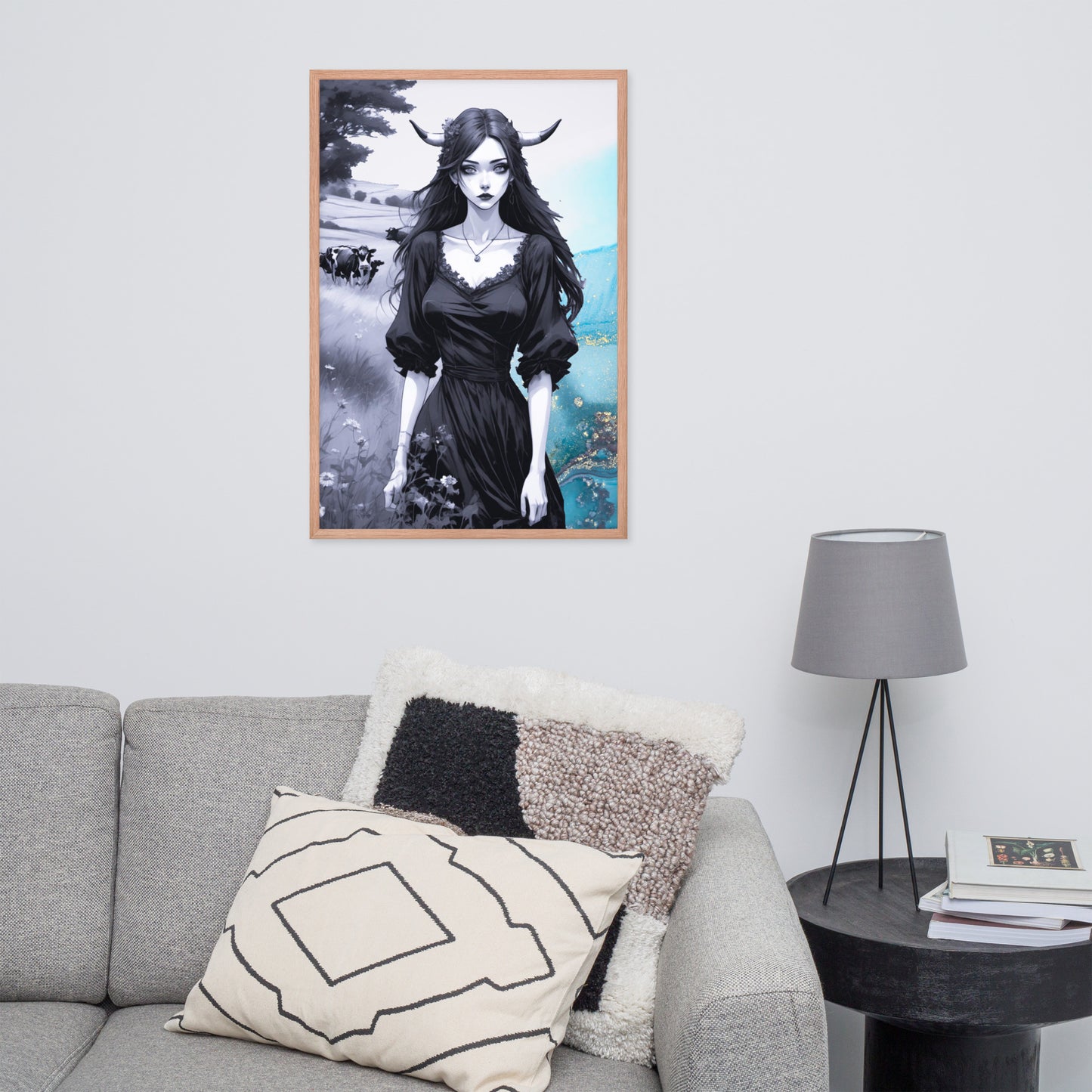 BW Marble V20 Framed Poster