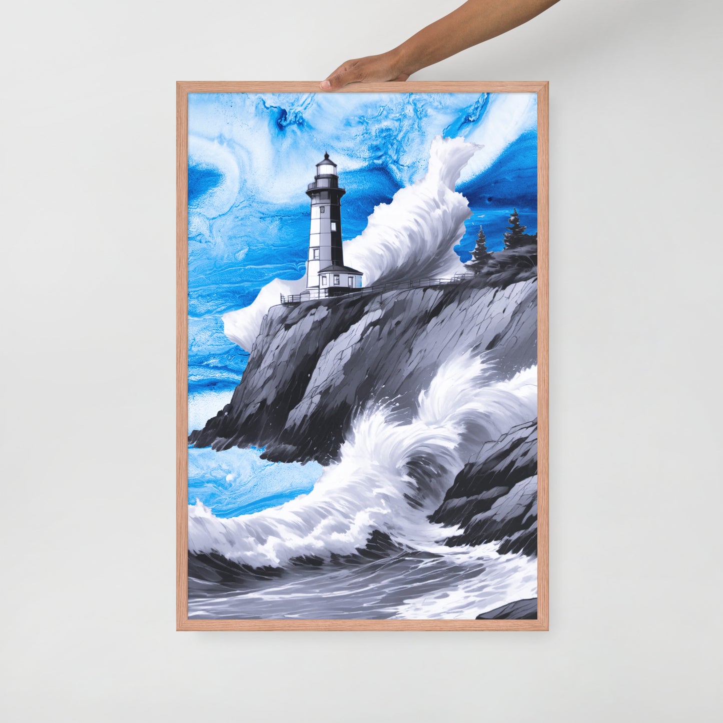 BW Marble V10 Framed Poster