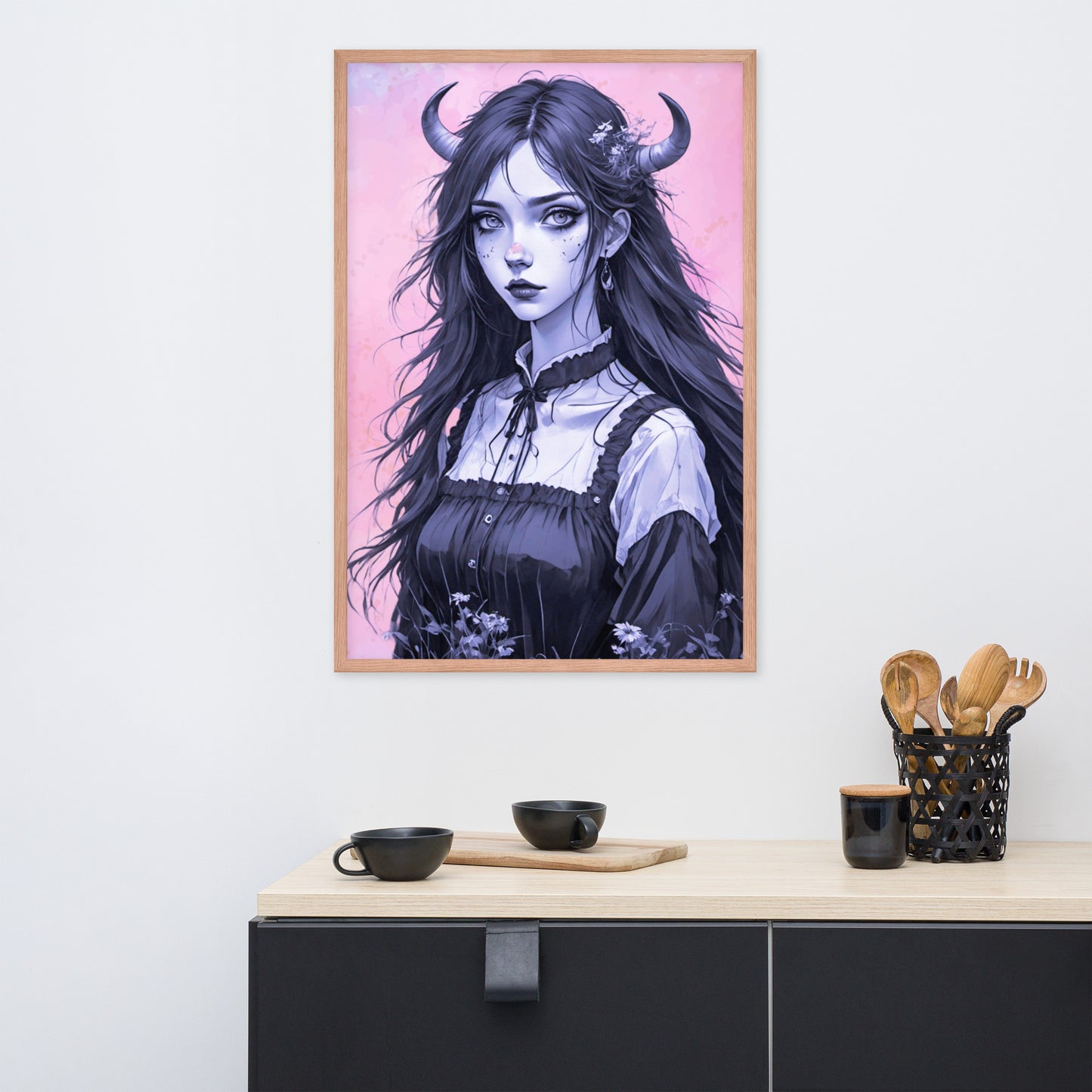 BW Marble V7 Framed Poster