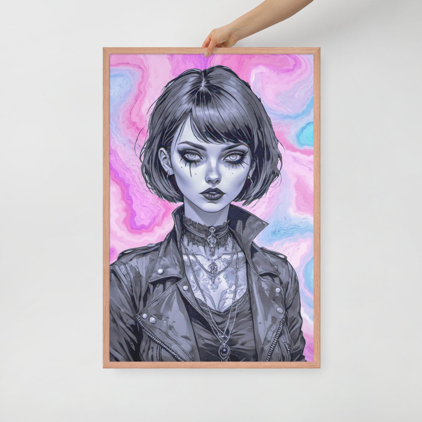 BW Marble V3 Framed Poster
