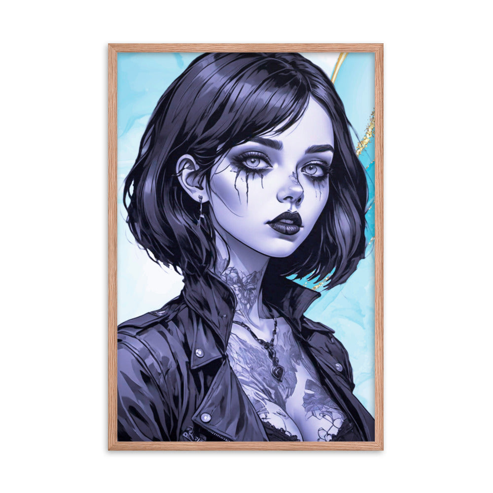 BW Marble V2 Framed Poster