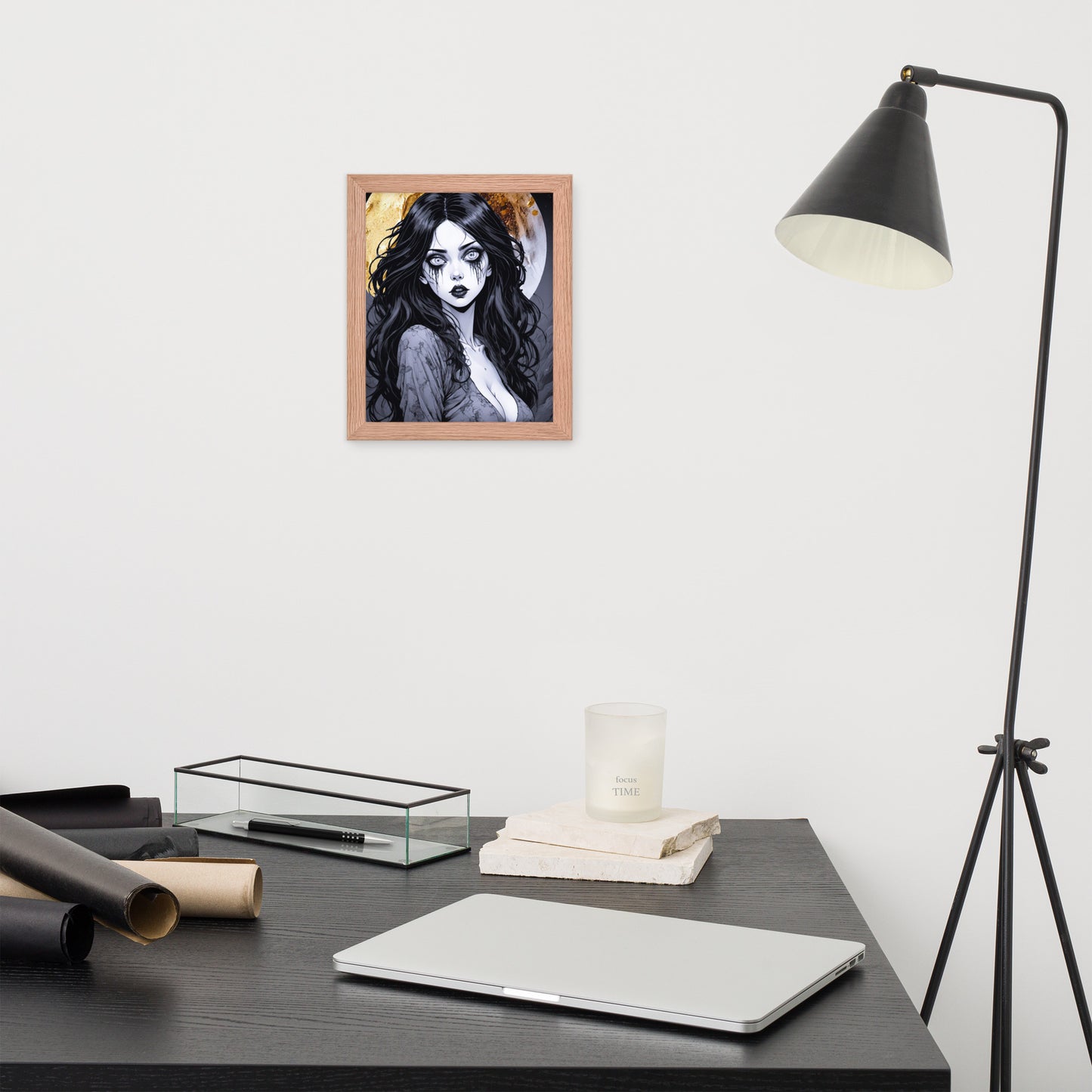BW Marble V14 Framed Poster