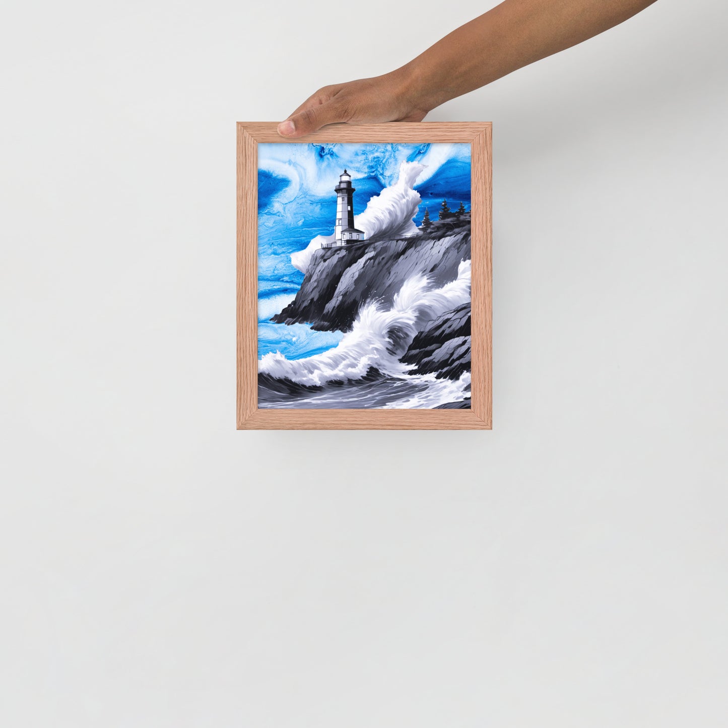 BW Marble V10 Framed Poster