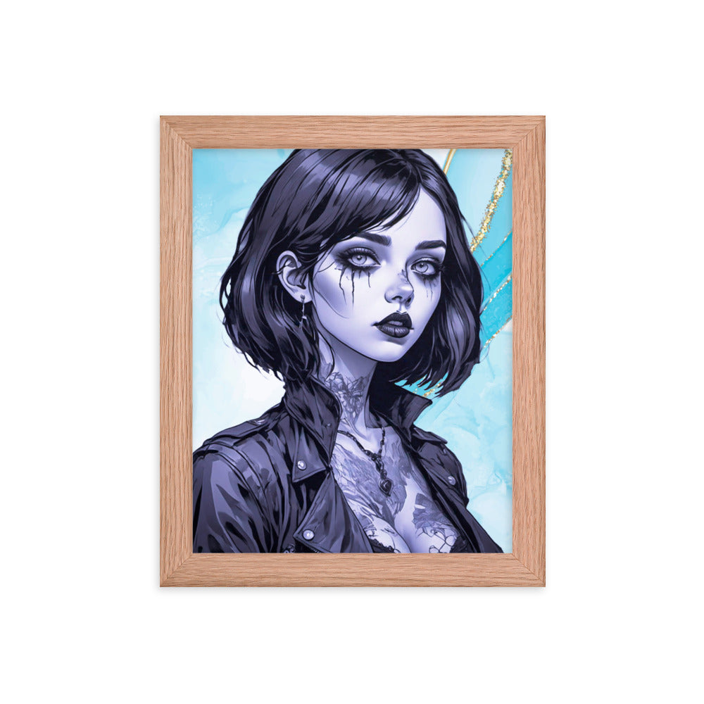 BW Marble V2 Framed Poster