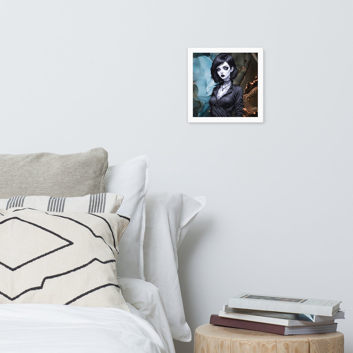 BW Marble V27 Framed Poster