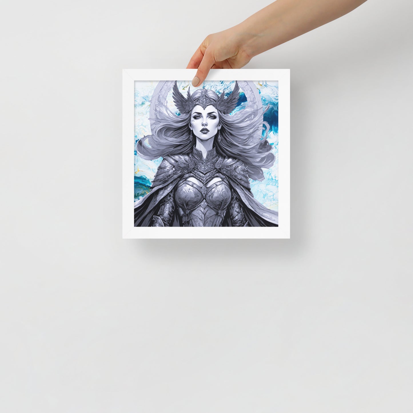 BW Marble V12 Framed Poster