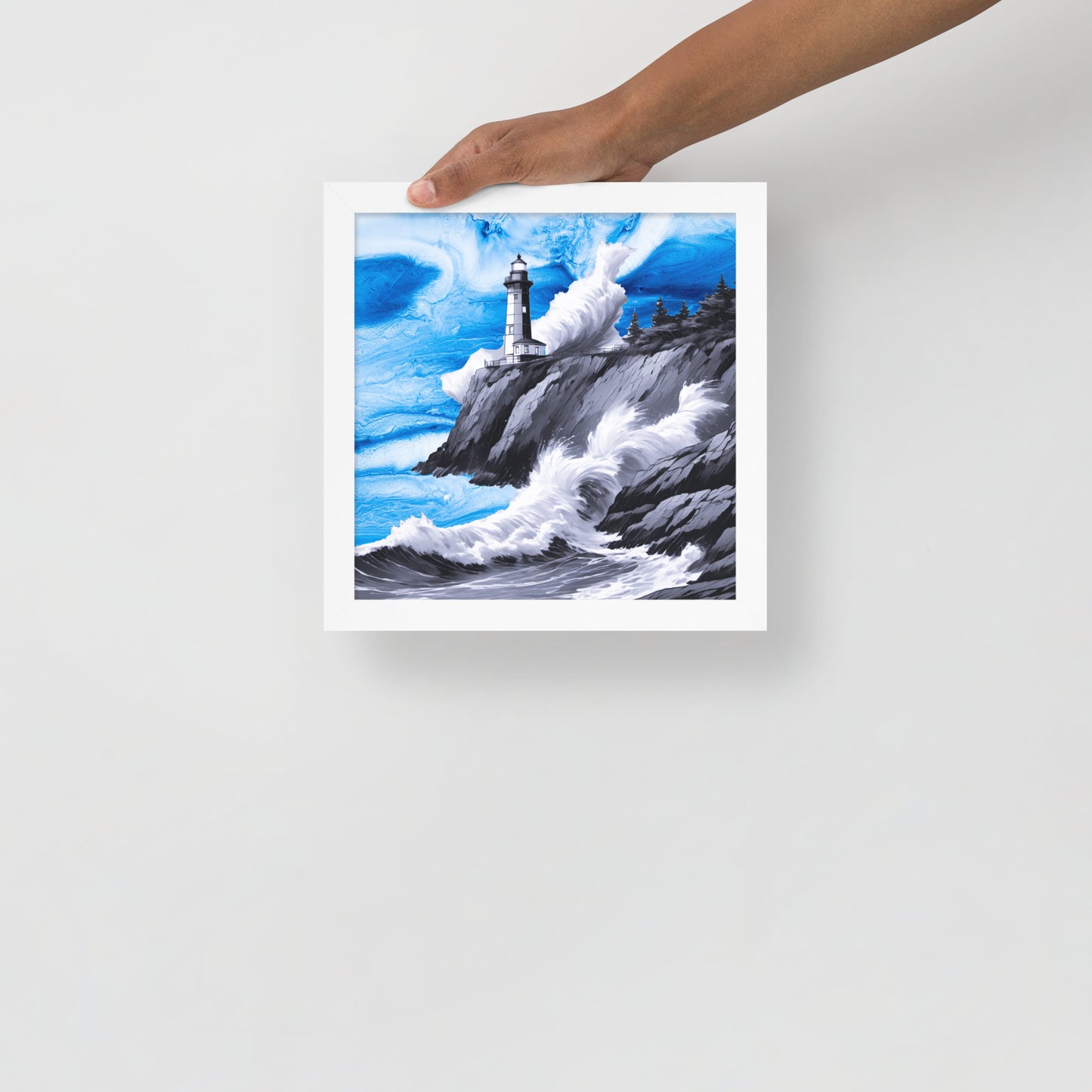 BW Marble V10 Framed Poster