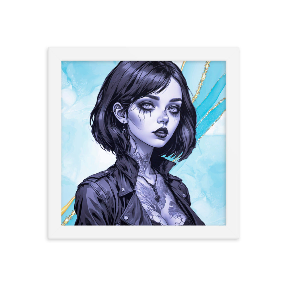BW Marble V2 Framed Poster