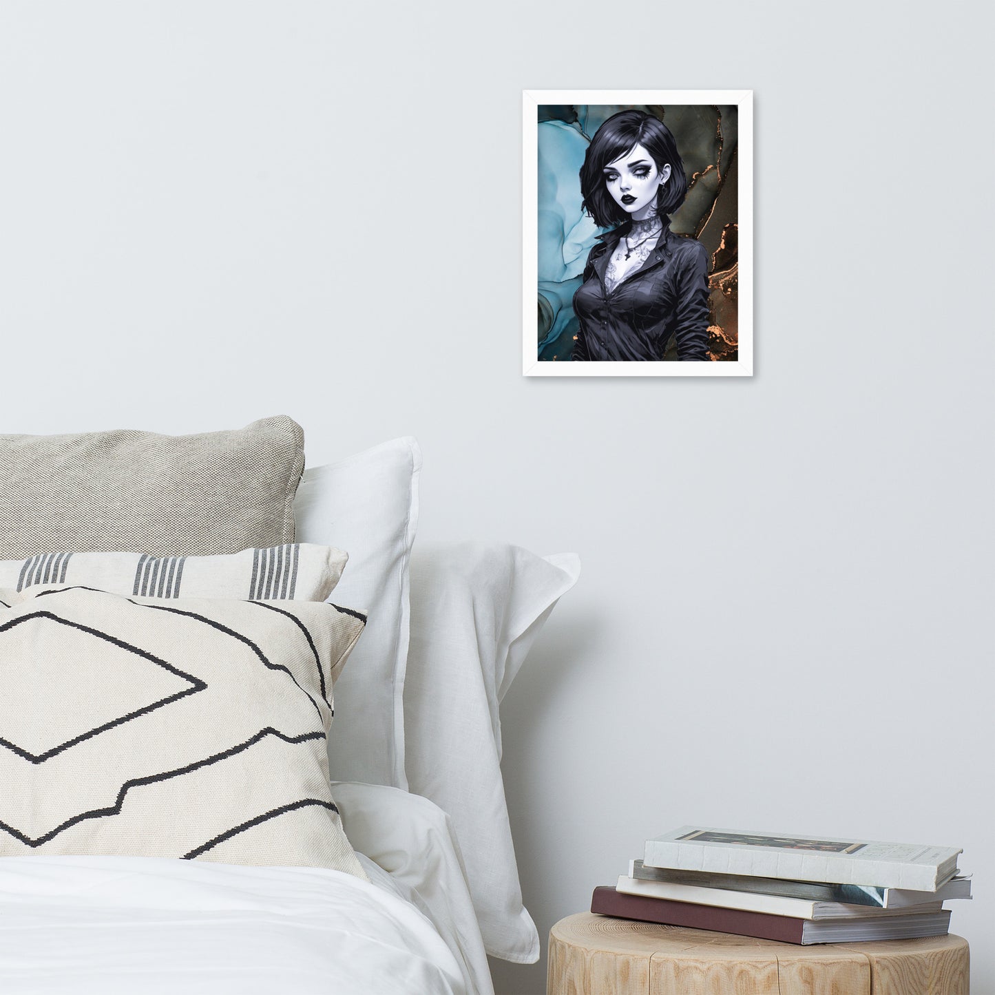 BW Marble V27 Framed Poster