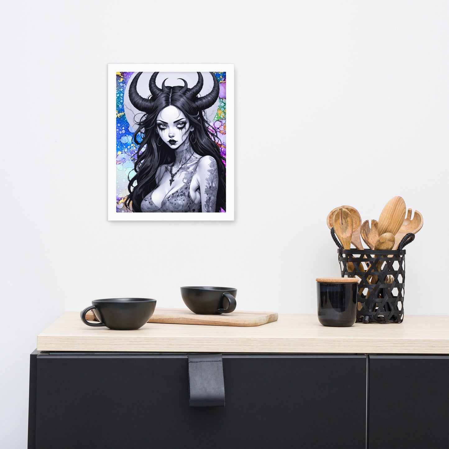 BW Marble V24 Framed Poster